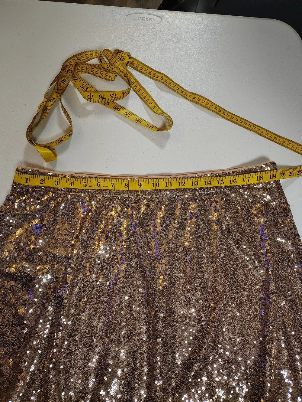 Lane Bryant Rose Gold Sequin Midi Skirt Shiny Holiday Party Plus Size 18